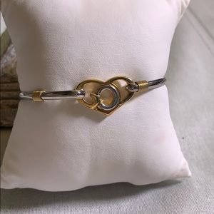 Silver and gold God heart bracelet